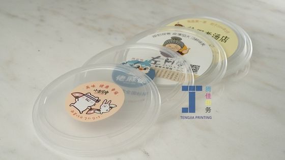 Etiquetas adhesivas impermeables para contenedores de alimentos
