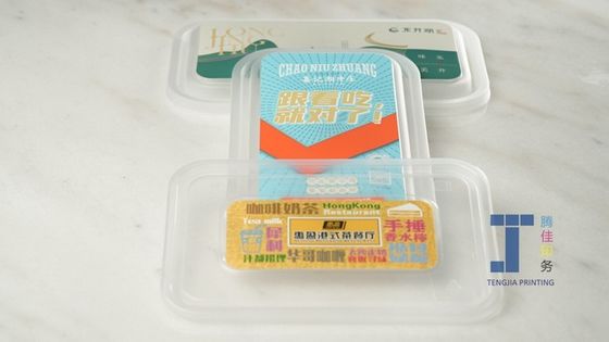 Etiquetas adhesivas impermeables para contenedores de alimentos