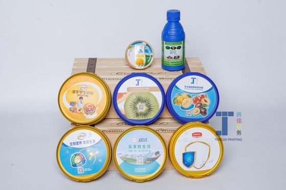 Etiquetas personalizadas de PP PE en molde para la tapa de la lata de leche en polvo