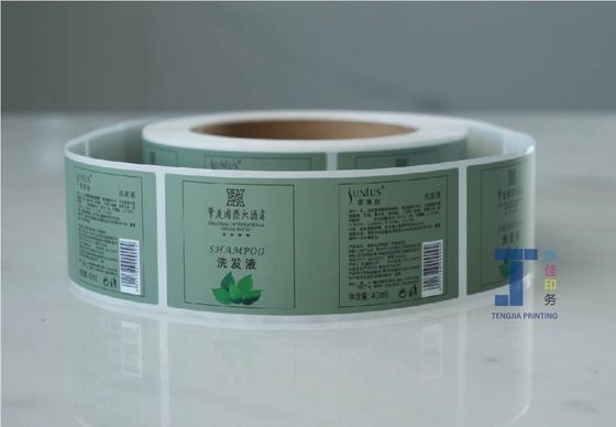 Etiqueta de adhesivos fuertes para champú Embalaje de rollo a prueba de agua