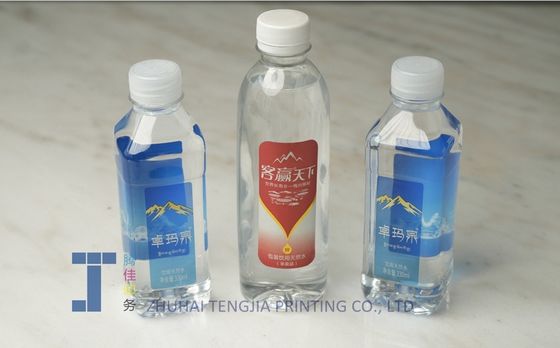 Etiquetas a prueba de aceite impresas a medida, transparentes, en rollos, etiquetas de botellas impresas, duraderas